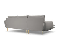 Cosmopolitan Design - Divano angolare sinistro "Vienna" 5 posti in bouclé grigio 