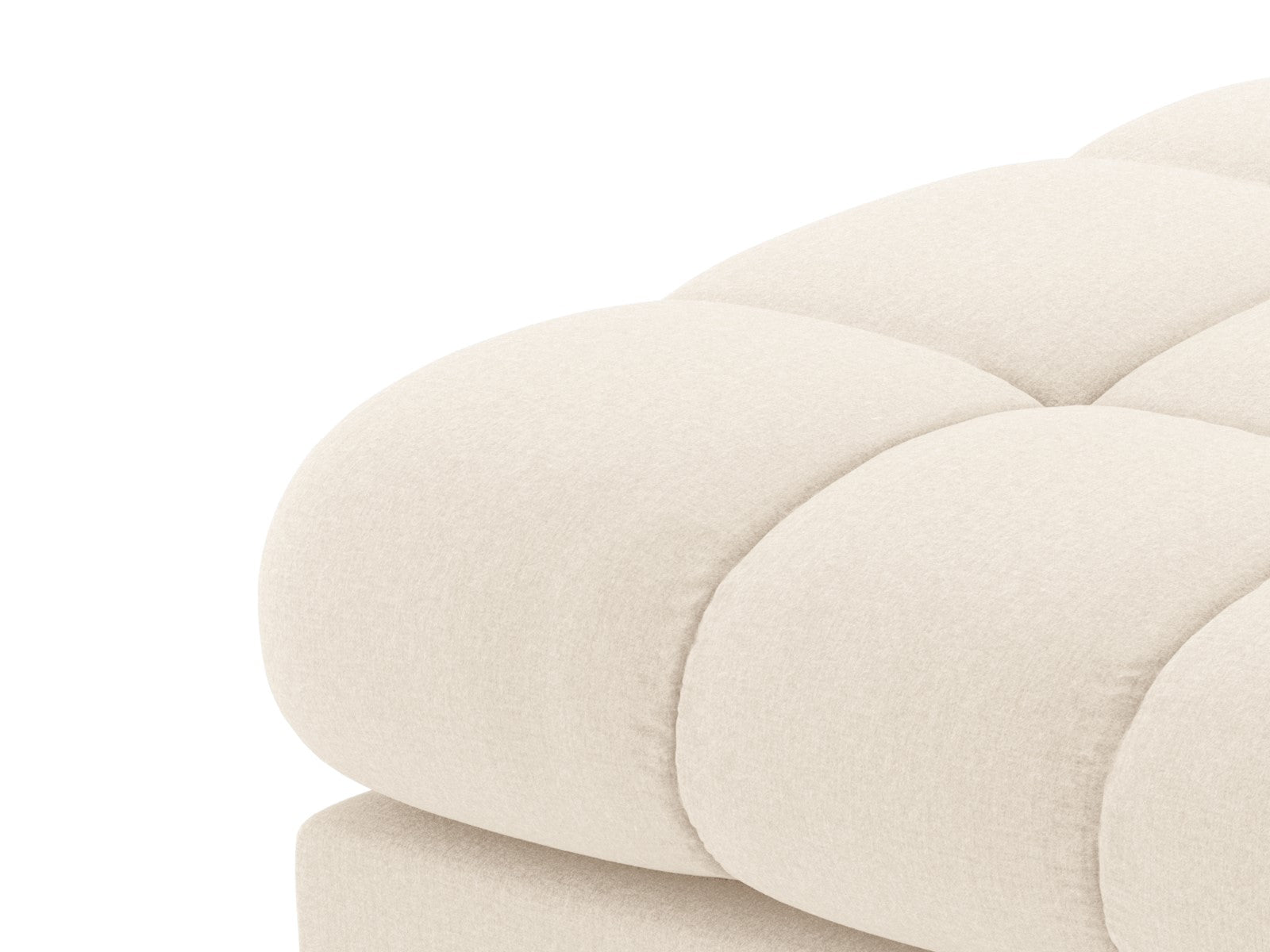 Cosmopolitan Design - Divano angolare sinistro "Bali" 5 posti in tessuto strutturato beige chiaro 