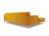 Cosmopolitan Design - Divano angolare sinistro "Bali" 5 posti in tessuto strutturato giallo 