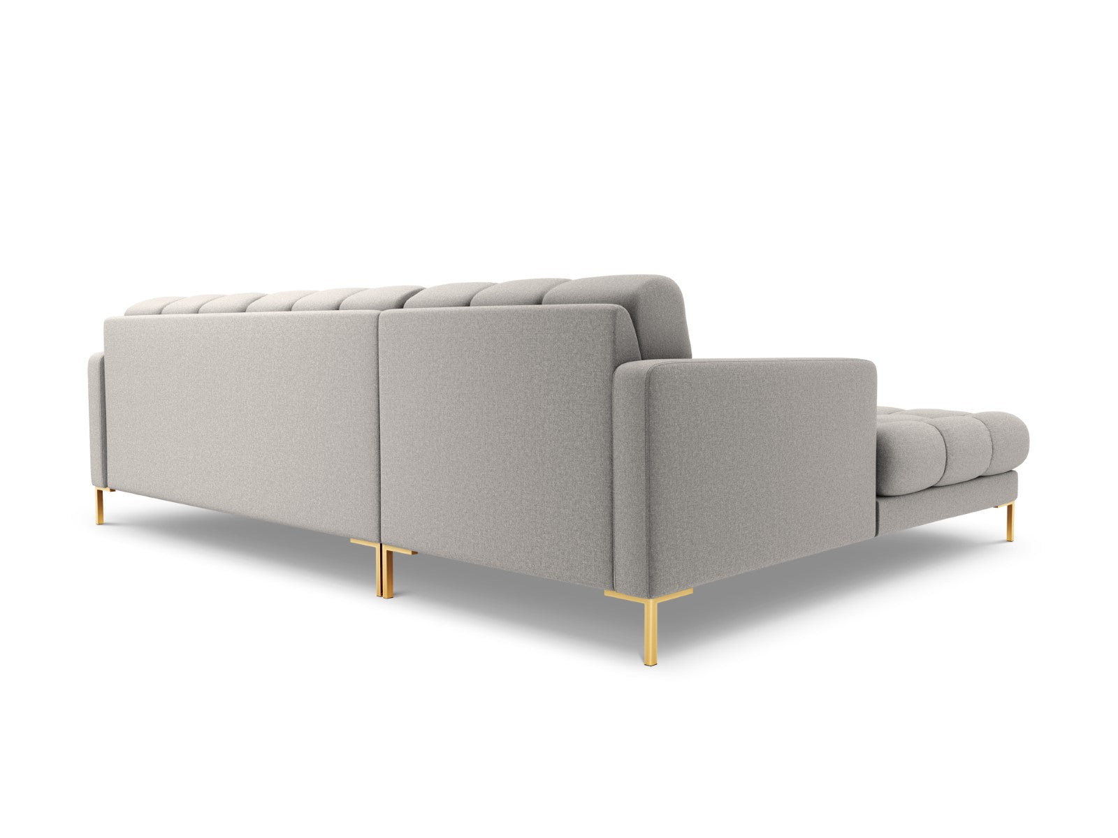 Cosmopolitan Design - Divano angolare sinistro "Bali" 5 posti in tessuto strutturato grigio chiaro 