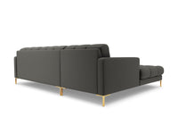 Cosmopolitan Design - Divano angolare sinistro "Bali" 5 posti in tessuto strutturato grigio scuro 