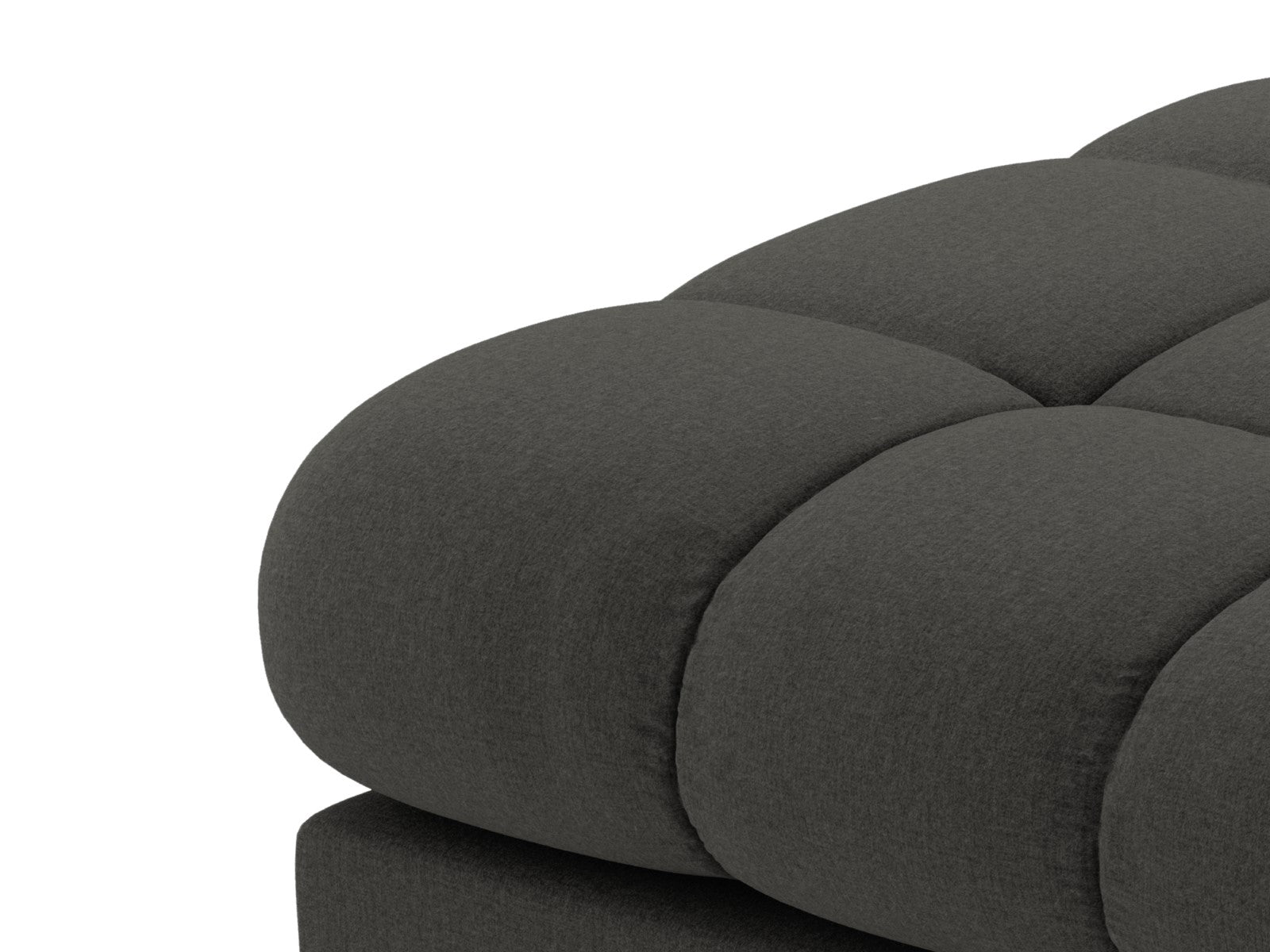 Cosmopolitan Design - Divano angolare sinistro "Bali" 5 posti in tessuto strutturato grigio scuro 