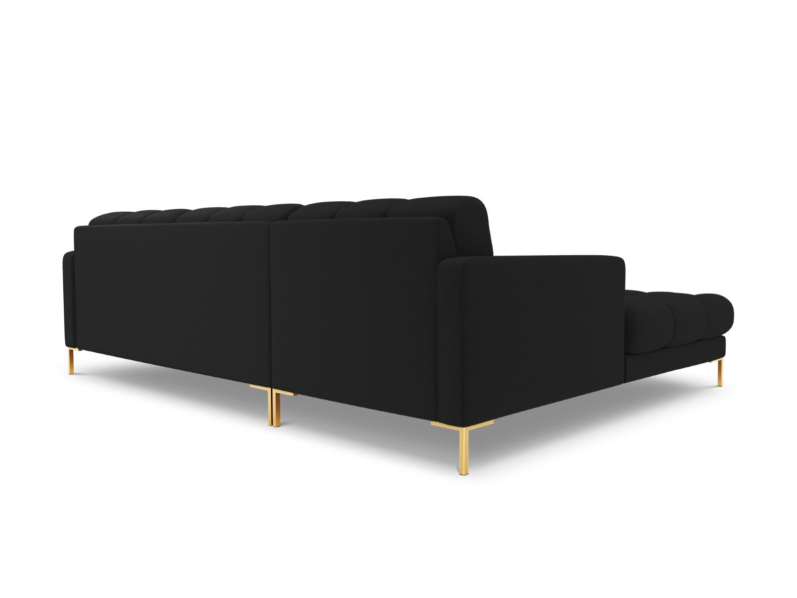 Cosmopolitan Design - Divano angolare sinistro "Bali" 5 posti in tessuto strutturato nero 