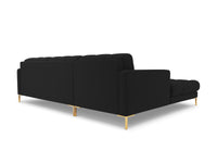 Cosmopolitan Design - Divano angolare sinistro "Bali" 5 posti in tessuto strutturato nero 