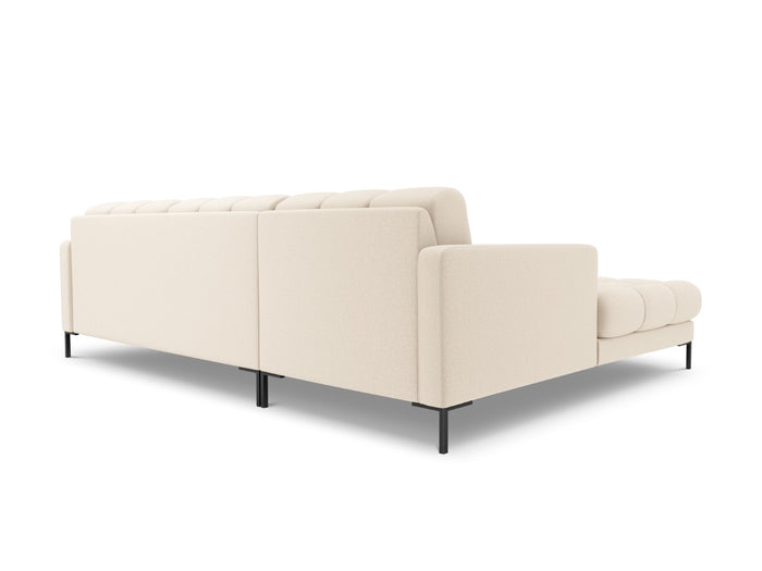 Cosmopolitan Design - Divano angolare sinistro "Bali" 5 posti in tessuto strutturato beige chiaro 