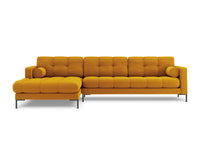 Cosmopolitan Design - Divano angolare sinistro "Bali" 5 posti in tessuto strutturato giallo 