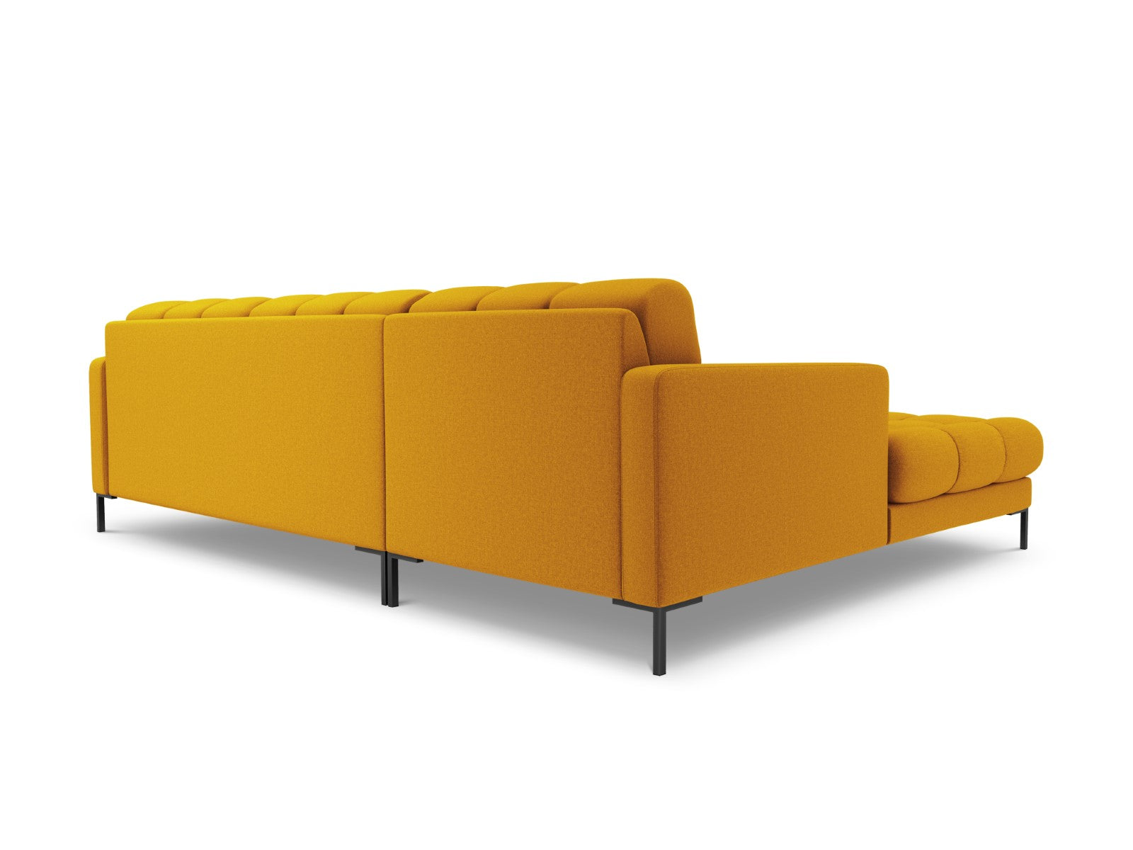 Cosmopolitan Design - Divano angolare sinistro "Bali" 5 posti in tessuto strutturato giallo 