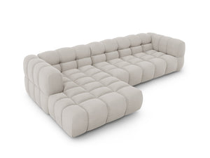 Cosmopolitan Design - Divano angolare modulare sinistro "Sky" 4 posti in velluto beige chiaro 