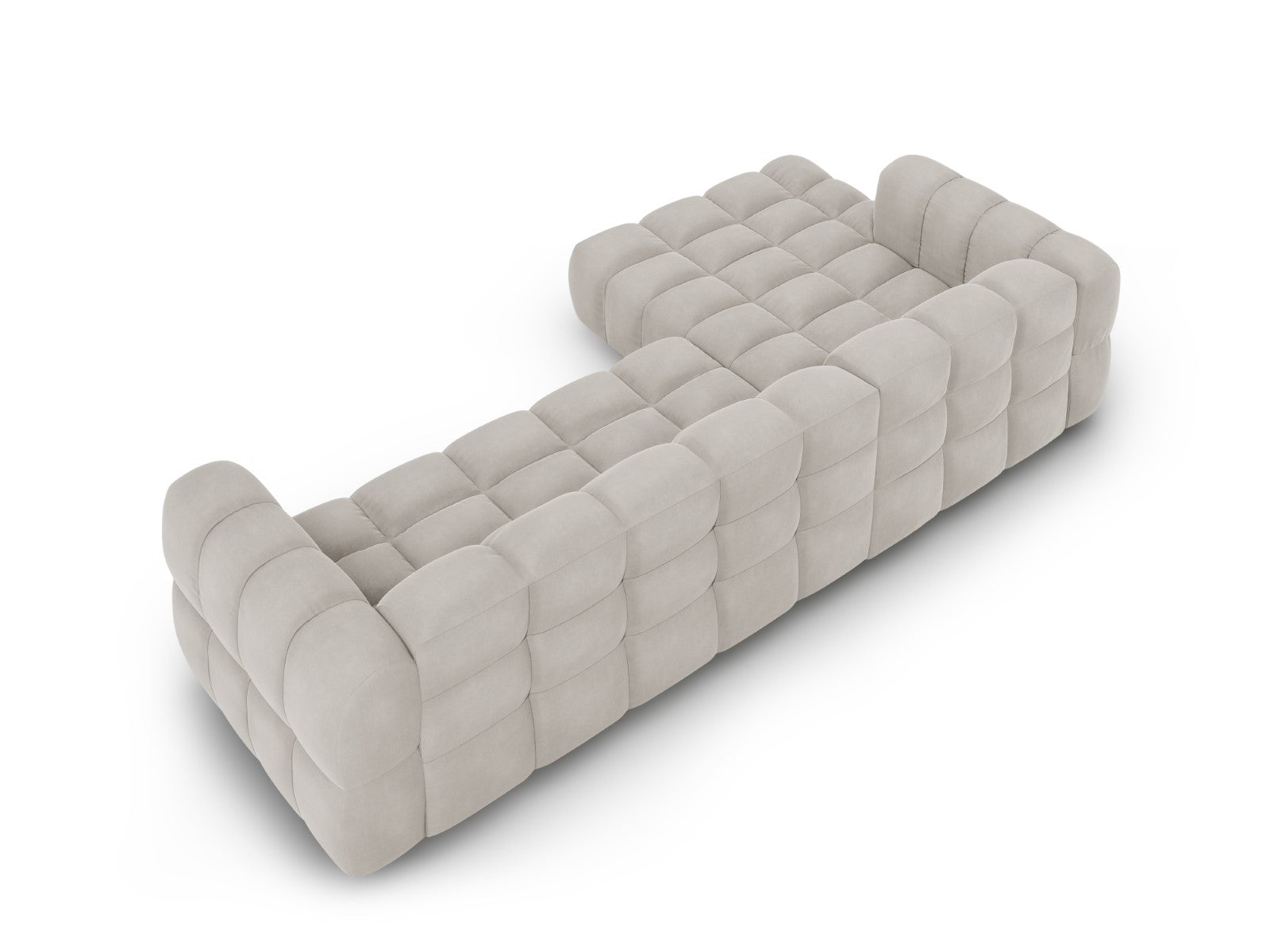 Cosmopolitan Design - Divano angolare modulare sinistro "Sky" 4 posti in velluto beige chiaro 