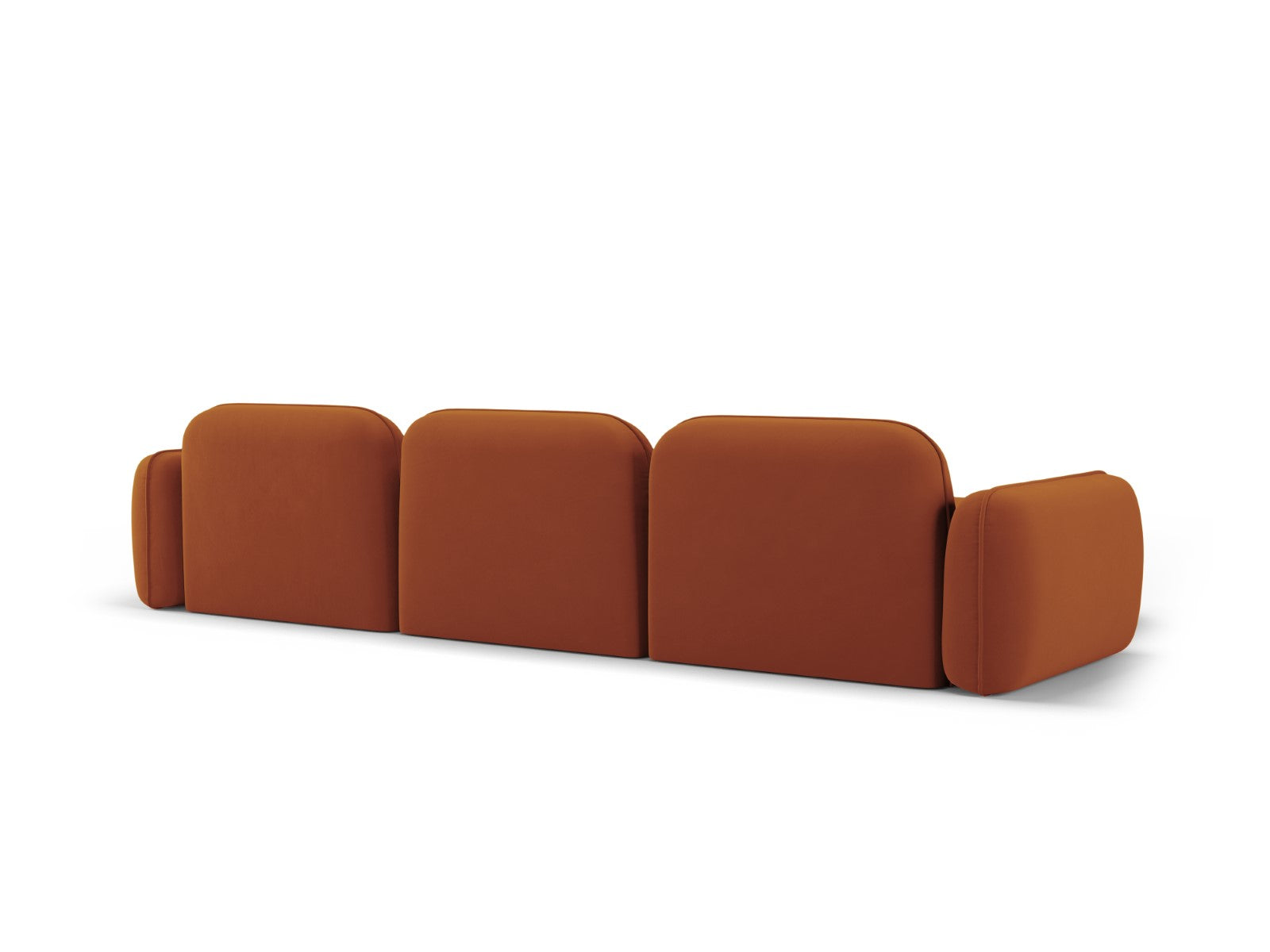 Cosmopolitan Design - Divano angolare modulare sinistro "Sydney" 4 posti in velluto terracotta 