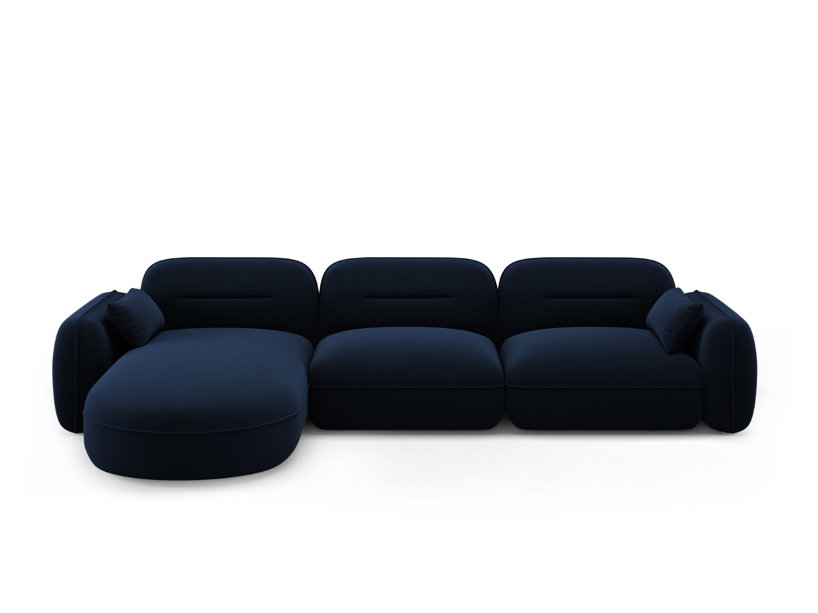 Cosmopolitan Design - Divano angolare modulare sinistro "Sydney" 4 posti in velluto blu reale 