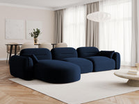 Cosmopolitan Design - Divano angolare modulare sinistro "Sydney" 4 posti in velluto blu reale 