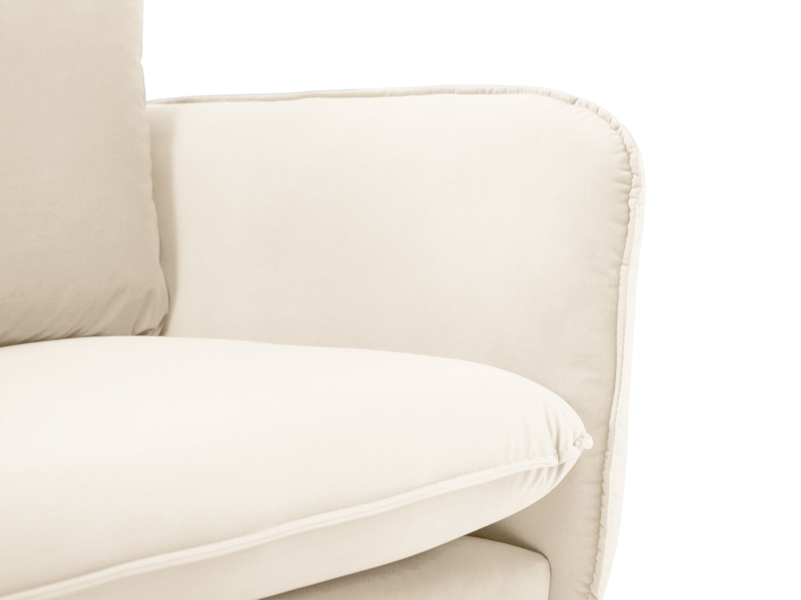 Cosmopolitan Design - Divano angolare sinistro "Vienna" 6 posti in velluto beige chiaro 