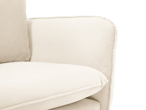 Cosmopolitan Design - Divano angolare sinistro "Vienna" 6 posti in velluto beige chiaro 