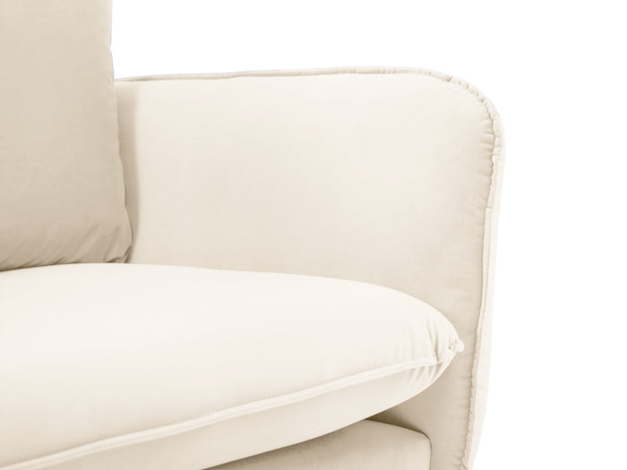 Cosmopolitan Design - Divano angolare sinistro "Vienna" 6 posti in velluto beige chiaro 