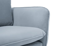 Cosmopolitan Design - Divano angolare sinistro "Vienna" 6 posti in velluto azzurro 