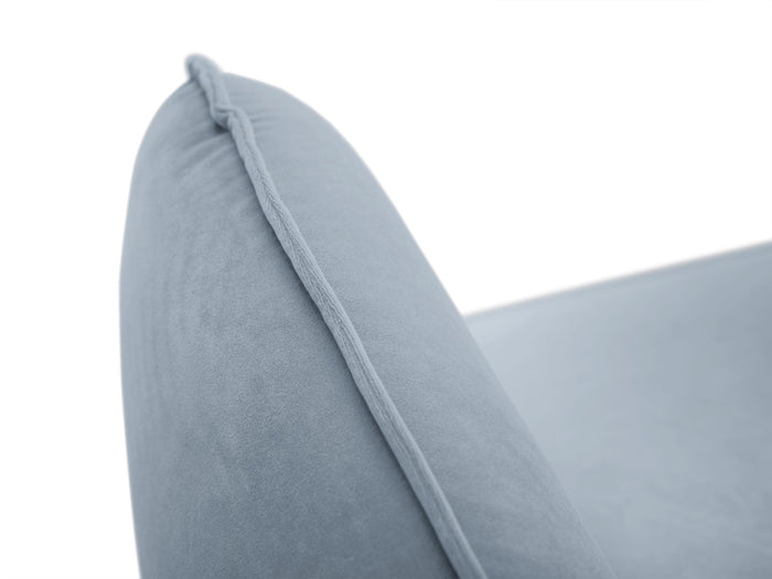 Cosmopolitan Design - Divano angolare sinistro "Vienna" 6 posti in velluto azzurro 