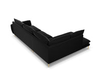 Cosmopolitan Design - Divano angolare sinistro "Vienna" 6 posti in velluto nero 