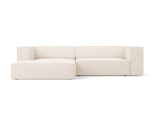 Cosmopolitan Design - Divano angolare sinistro "Arendal" 3 posti in ciniglia beige chiaro 