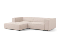 Cosmopolitan Design - Divano angolare sinistro "Arendal" 3 posti in ciniglia beige 