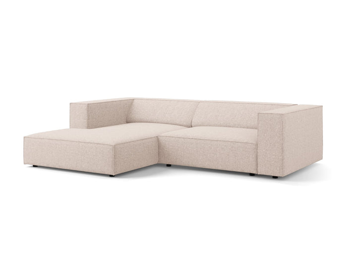 Cosmopolitan Design - Divano angolare sinistro "Arendal" 3 posti in ciniglia beige 