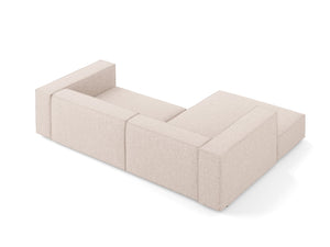 Cosmopolitan Design - Divano angolare sinistro "Arendal" 3 posti in ciniglia beige 