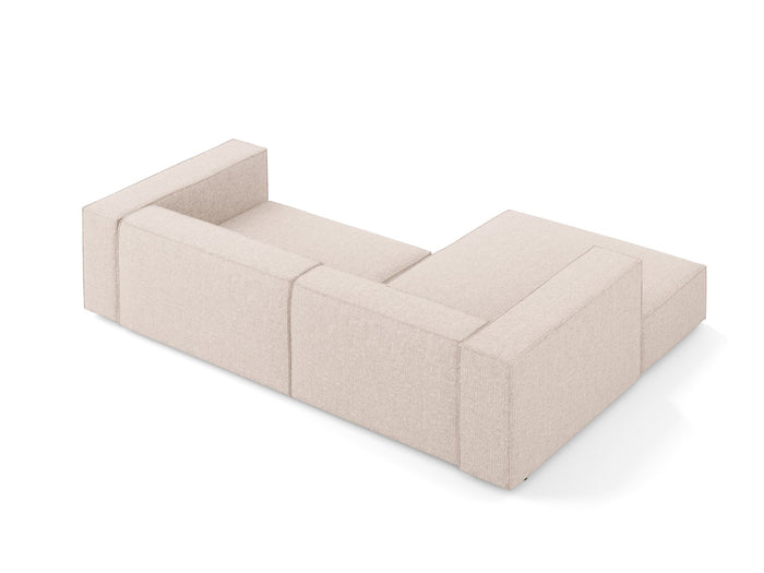 Cosmopolitan Design - Divano angolare sinistro "Arendal" 3 posti in ciniglia beige 