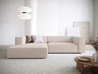 Cosmopolitan Design - Divano angolare sinistro "Arendal" 3 posti in ciniglia beige 
