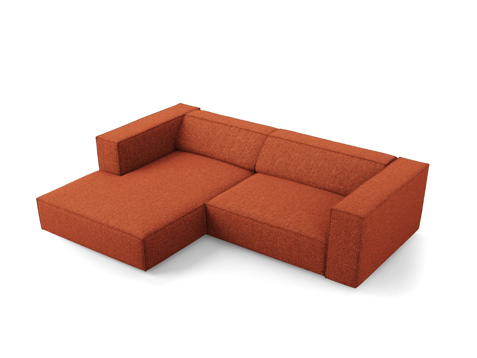 Cosmopolitan Design - Divano angolare sinistro "Arendal" 3 posti in ciniglia terracotta 