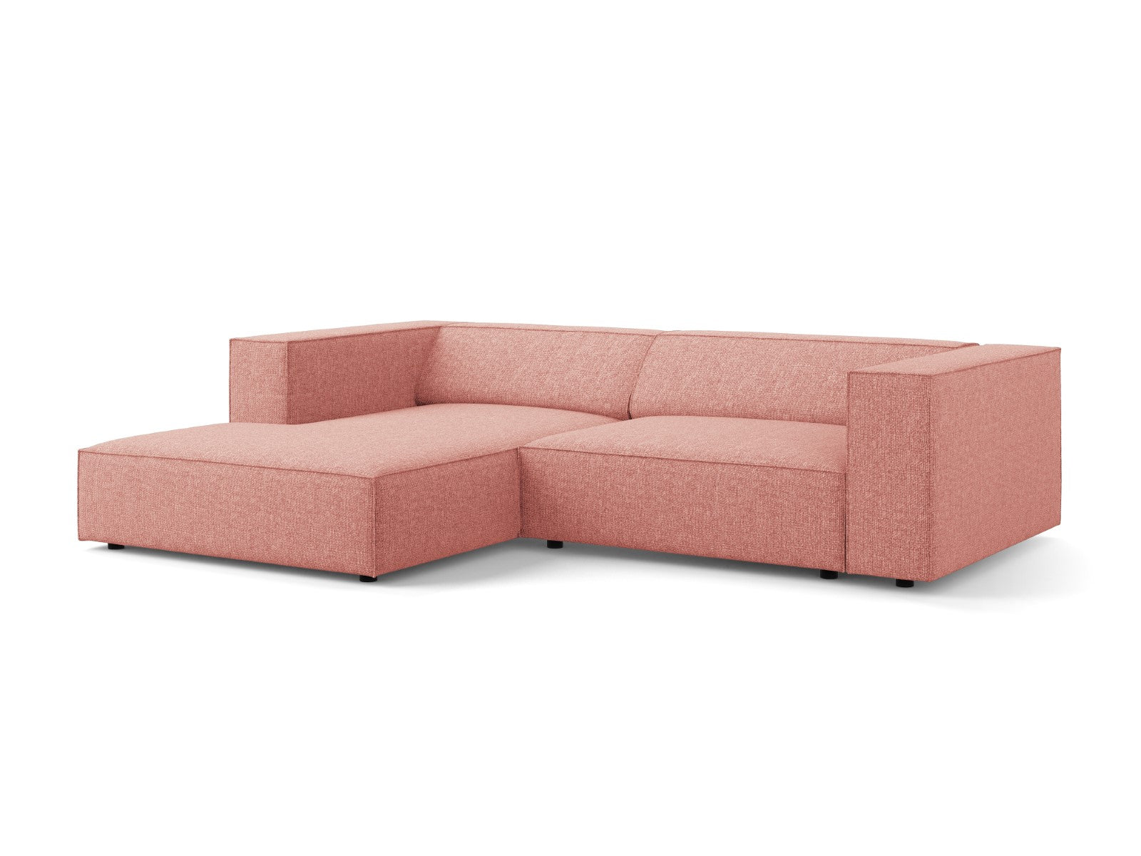 Cosmopolitan Design - Divano angolare sinistro "Arendal" 3 posti in ciniglia rosa 