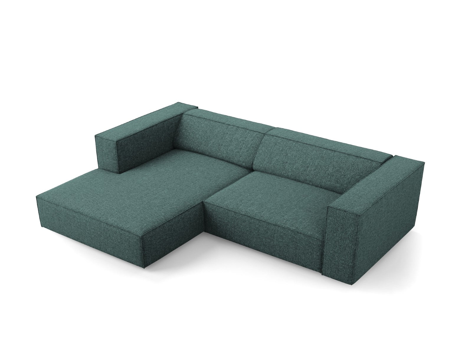 Cosmopolitan Design - Divano angolare sinistro "Arendal" 3 posti in ciniglia petrolio 