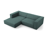 Cosmopolitan Design - Divano angolare sinistro "Arendal" 3 posti in ciniglia petrolio 