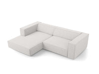 Cosmopolitan Design - Divano angolare sinistro "Arendal" 3 posti in ciniglia grigio chiaro 