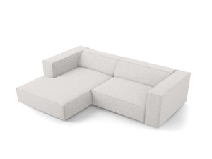 Cosmopolitan Design - Divano angolare sinistro "Arendal" 3 posti in ciniglia grigio chiaro 