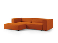 Cosmopolitan Design - Divano angolare sinistro "Arendal" 3 posti in velluto terracotta 