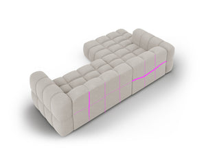 Cosmopolitan Design - Divano angolare modulare sinistro "Sky" 4 posti in velluto beige chiaro 