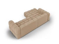 Cosmopolitan Design - Divano angolare modulare sinistro "Sky" 4 posti in velluto sabbia 