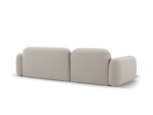Cosmopolitan Design - Divano angolare modulare sinistro "Sydney" 4 posti in velluto beige chiaro 
