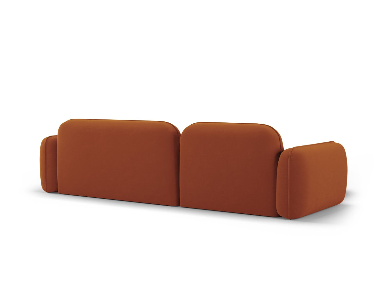 Cosmopolitan Design - Divano angolare modulare sinistro "Sydney" 4 posti in velluto terracotta 