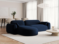Cosmopolitan Design - Divano angolare modulare sinistro "Sydney" 4 posti in velluto blu reale 