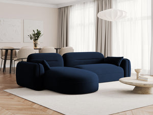 Cosmopolitan Design - Divano angolare modulare sinistro "Sydney" 4 posti in velluto blu reale 