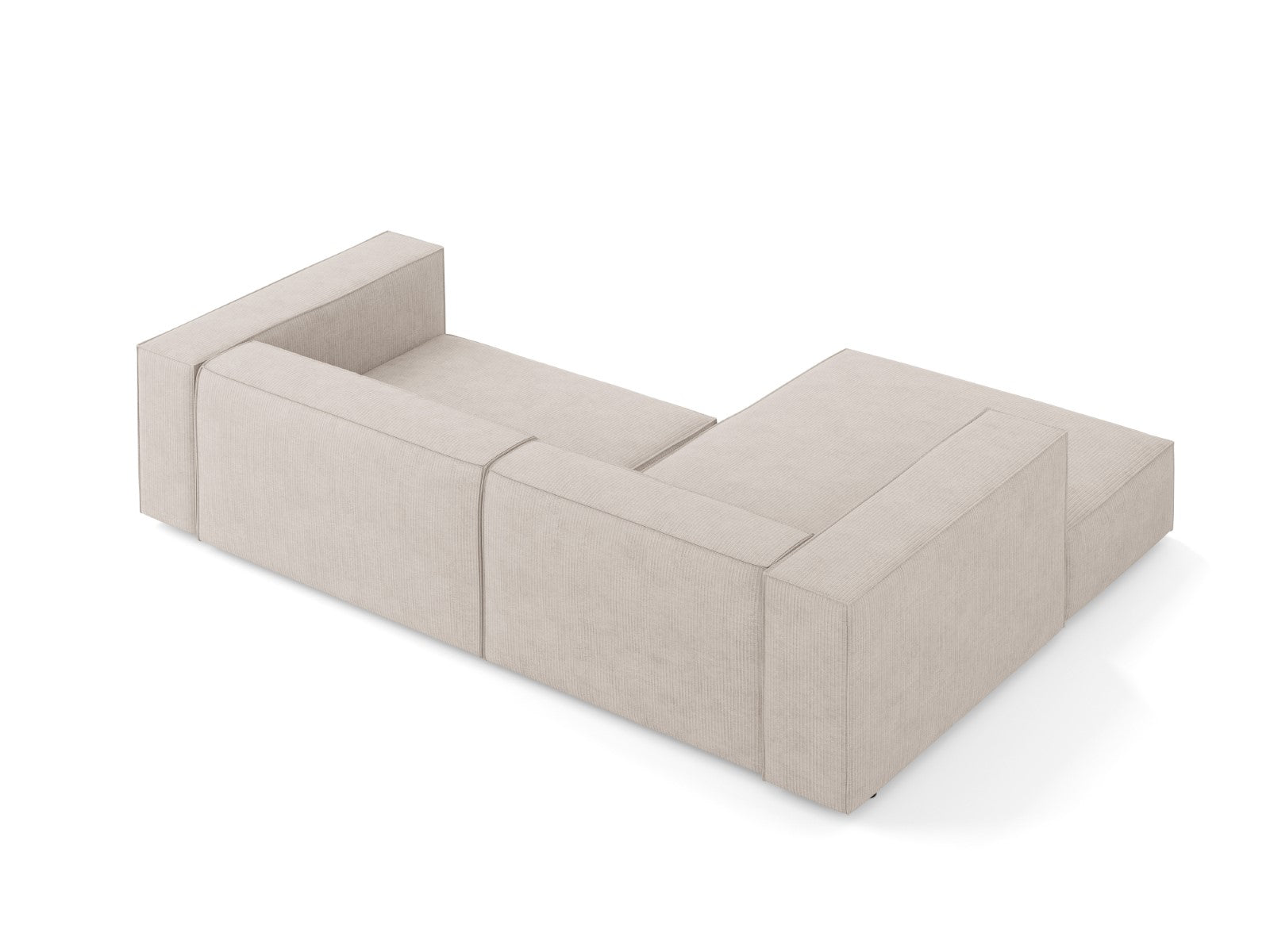 Cosmopolitan Design - Divano angolare sinistro "Arendal" 3 posti in ciniglia con effetto a coste beige scuro 