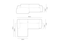 Cosmopolitan Design - Divano angolare sinistro "Nolio" 4 posti in ciniglia petrolio 