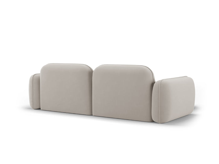 Cosmopolitan Design - Divano angolare modulare sinistro "Sydney" 3 posti in velluto beige chiaro 
