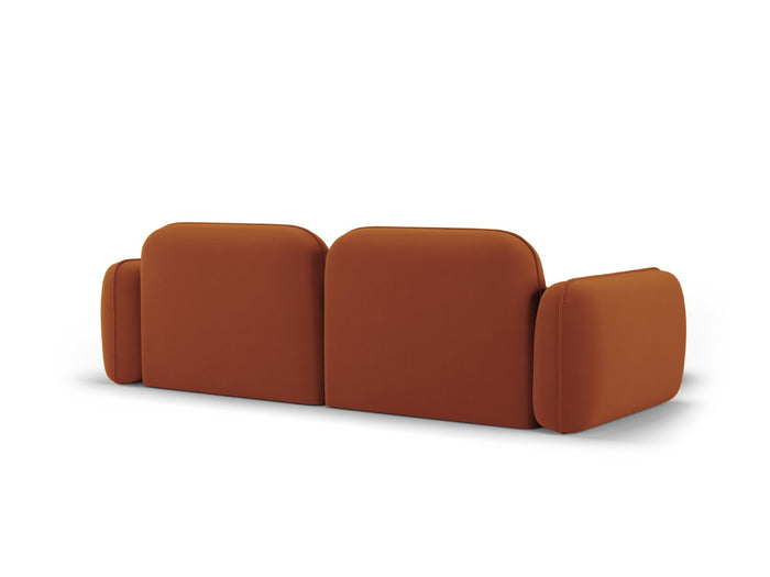 Cosmopolitan Design - Divano angolare modulare sinistro "Sydney" 3 posti in velluto terracotta 