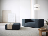 Cosmopolitan Design - Pouf "Arendal" in ciniglia blu reale 