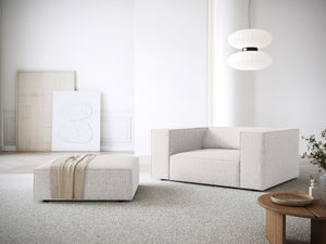 Cosmopolitan Design - Pouf "Arendal" in ciniglia grigio chiaro 