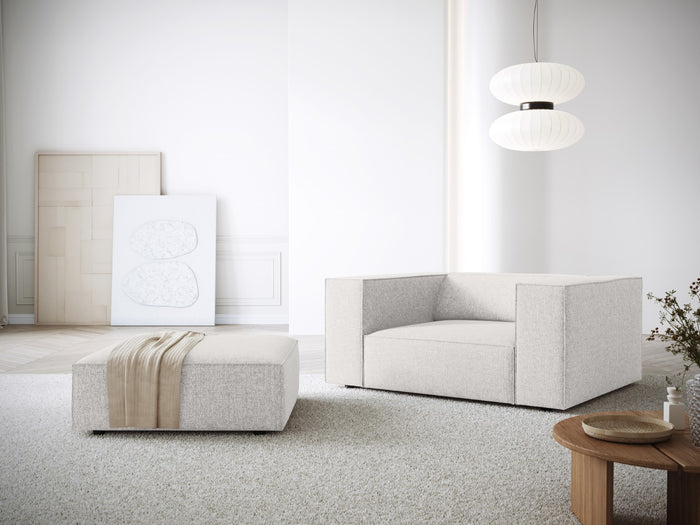 Cosmopolitan Design - Pouf "Arendal" in ciniglia grigio chiaro 