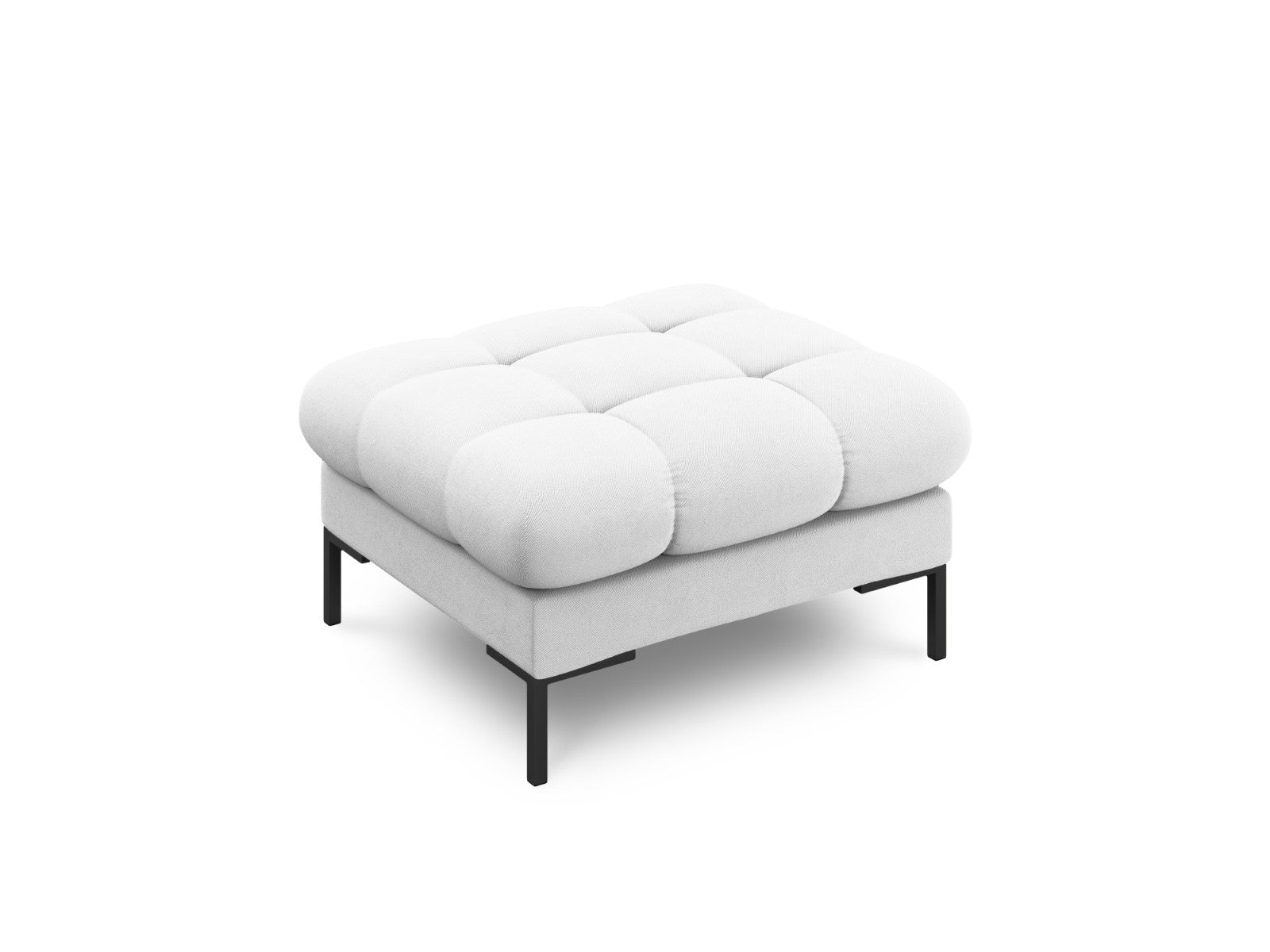 Cosmopolitan Design - Pouf "Bali" in tessuto strutturato grigio chiaro 