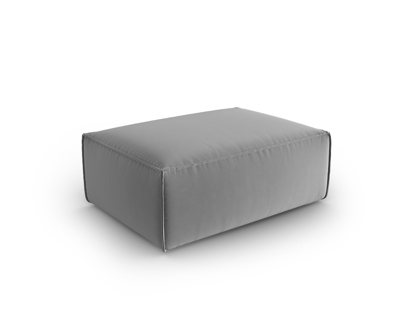 Cosmopolitan Design - Pouf "Mackay" in velluto grigio chiaro 